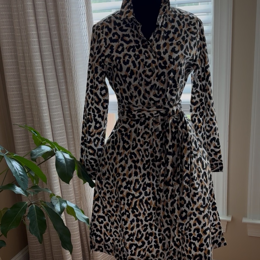 Leopard Print Long Sleeve Dress